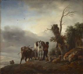 Landschaft mit Packpferden