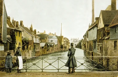 Fluss Somme und die Brücke von Talence, Abbeville, Frankreich