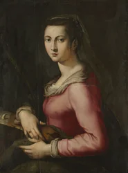 Porträt einer Frau als Heilige Katharina, ca. 1560