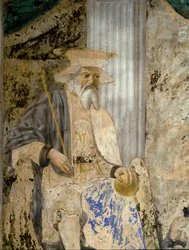 Porträt von Sigismondo Pandolfo Malatesta im Gebet vor San Sigismondo (Detail)
