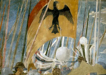 Die Legende vom Wahren Kreuz, der Sieg Konstantins in der Schlacht an der Milvischen Brücke (Detail)