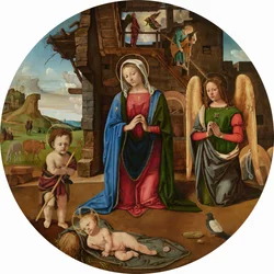 Die Geburt Christi mit dem Heiligen Johannes dem Täufer als Kind