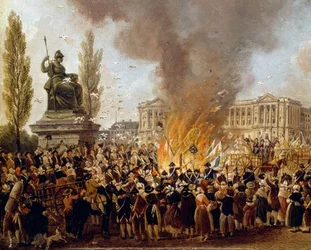 Die Feier der Einheit, Zerstörung der Embleme der Monarchie, Place de la Concorde