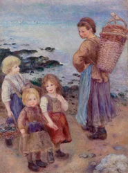 Muschelfischer in Berneval, Normandie