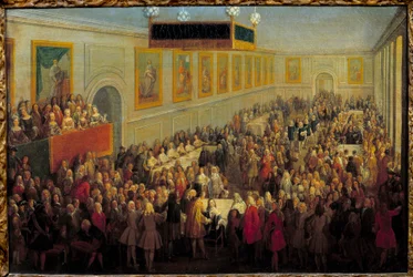 Fest anlässlich der Krönung Ludwigs XV. im Erzbischöflichen Palais von Reims am 25. Oktober