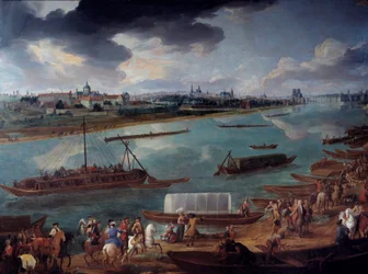 Blick auf Paris vom Quai de la Rapee im Jahr 1716 (Detail)