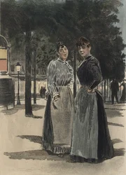 Zwei gewöhnliche Frauen auf dem Boulevard, Illustration aus 