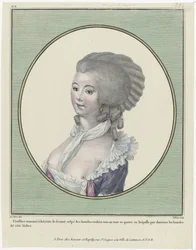 Gallerie des Modes et Costumes Français, 1781, Coeffure nommée à la Levit