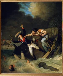 Der Tod von Leopold von Braunschweig während der Überschwemmung von Braunschweig im Jahr 1785