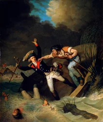 Der Tod von Herzog Leopold von Braunschweig während einer Flut in Braunschweig, Deutschland