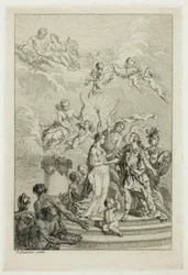 Allegorie der Hochzeit des Dauphin Louis mit der Infantin Maria Theresa von Spanien