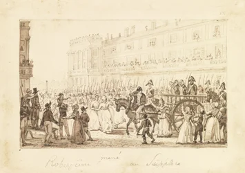 Robespierre und seine Komplizen werden zur Hinrichtung geführt, 1794