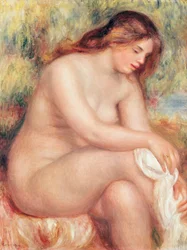 Badende trocknet sich ab, ca. 1910
