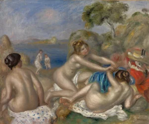 Badende spielen mit einer Krabbe, ca. 1897