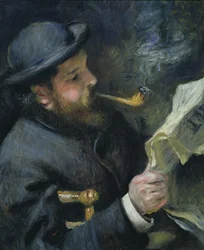 Claude Monet (1840-1926) liest eine Zeitung, 1872
