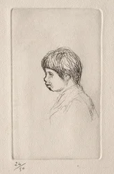 Claude Renoir, der Sohn des Künstlers, im Profil