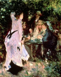 Im Garten oder unter den Bäumen des Moulin de la Galette