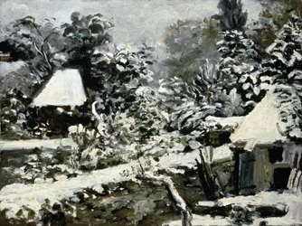 Landschaft, Schneeeffekt, ca. 1868