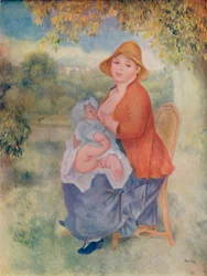 Madame Renoir stillt ihr Kind, um 1885, 1932