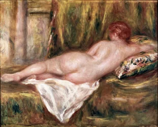 Nackte Frau von hinten gesehen oder Ruhe nach dem Bad