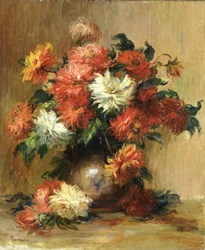 Stillleben mit Dahlien, ca. 1886-1890