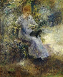 Frau und schwarzer Hund, 1874