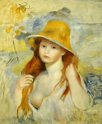 Junges Mädchen mit Strohhut