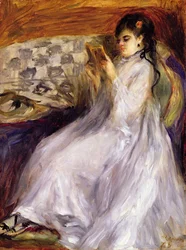 Junge Frau beim Lesen, ca. 1873