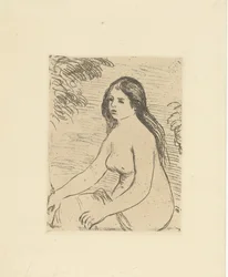 Sitzende nackte Frau