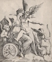 Venus und Amor auf einem Wagen, 1607-1661