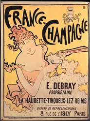 Frankreich Champagner. Lithographie
