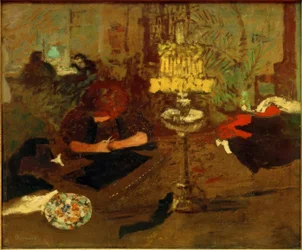 Junge Frau mit Lampe