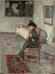 Die Frau mit der Rose oder Frau in einem Innenraum
