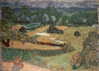 Landschaft mit Güterzug