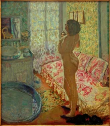 Le Cabinet de toilette au canapé rose (Nu à contre-jour)