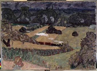 Landschaft mit Güterzug