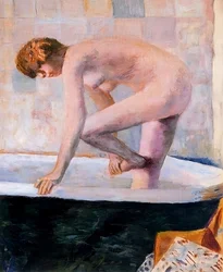 Rosa Akt in der Badewanne, um 1924