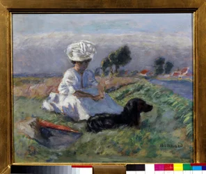 Frau mit Hund