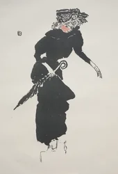 Frau mit einem Regenschirm