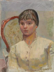 Junge Frau im Sessel (Studie), ca. 1916