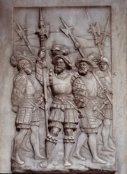 Soldaten (Detail) der Basreliefs des Grabes von Franz I. (1494-1547) von Pierre Bontemps (1505/1510-1568/1570)