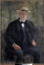 Porträt des Präsidenten des Rates Henri Brisson (1835-1912) in seinem Garten in Montmorency