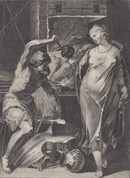 Vulkan schmiedet die Rüstung des Achilles