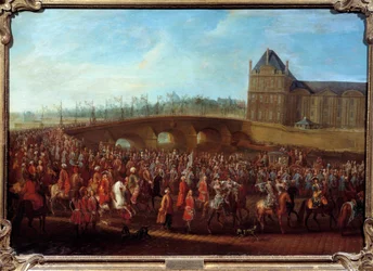 Auszug des türkischen Botschafters Mehmet Effendi aus der Hohen Pforte nach der Audienz bei König Ludwig XV. (Gemälde von Pierre Denis Martin)