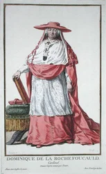 Kardinal Dominique de la Rochefoucauld (1712-1800), aus „Recueil des Estampes, représentant les Rangs et les Dignités, suivant le Costume de toutes les Nations existantes“, veröffentlicht 1780