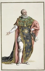 Heinrich IV. (1553-1610), König von Frankreich, aus Recueil des estampes, représentant les rangs et les dignités, suivant le costume de toutes les nations existantes, veröffentlicht 1780