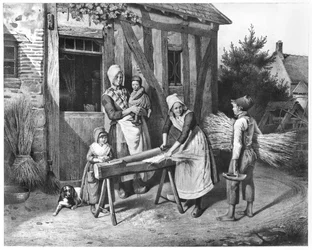 Hanfbrechen, um 1830-40