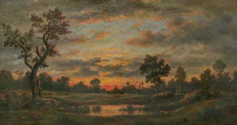 Landschaft bei Sonnenuntergang
