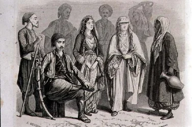 Anatolische Tracht in den 1860er Jahren, graviert von Stephane Pannemaker
