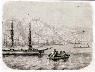 Ansicht von Quebec in den 1860er Jahren, graviert von Laly (Stich)
